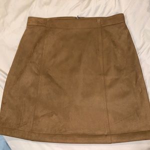 Brown suede skirt